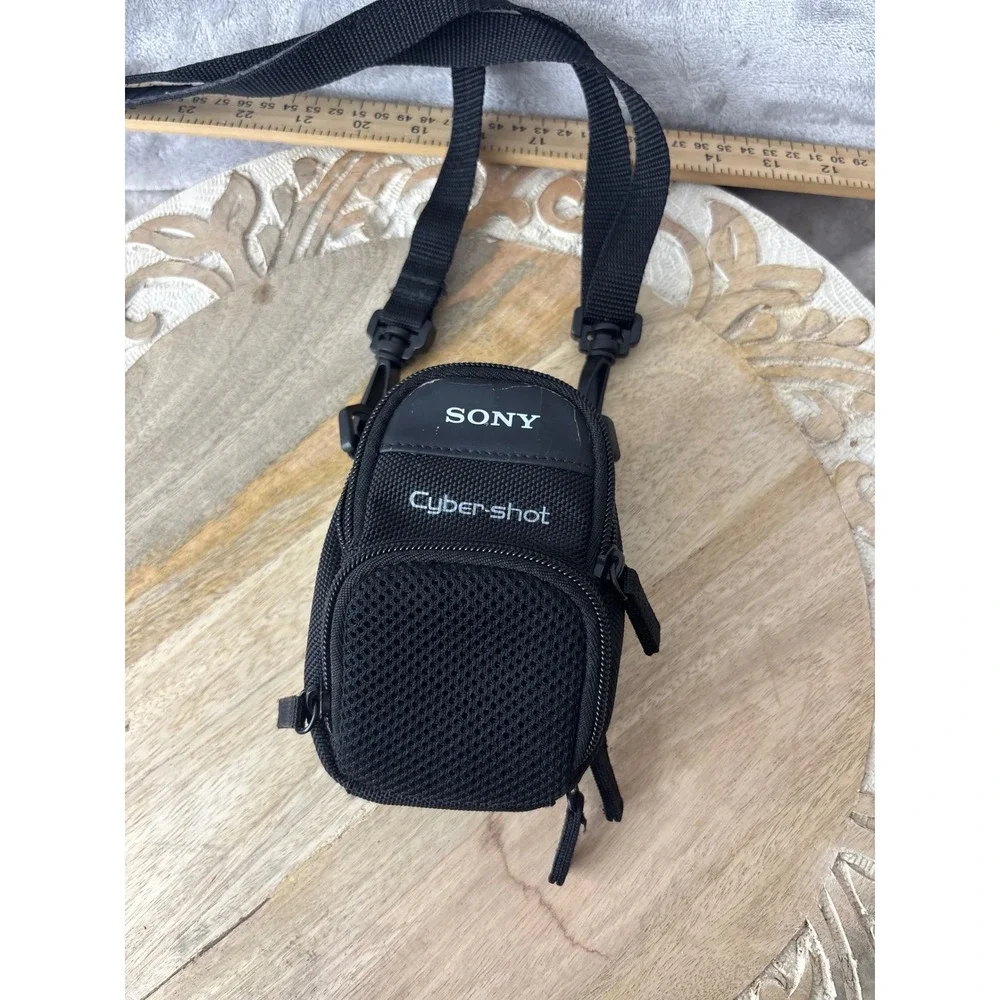 Sony Cyber-shot Black Nylon Compact Camera Case Padded Bag with Strap Belt Loop